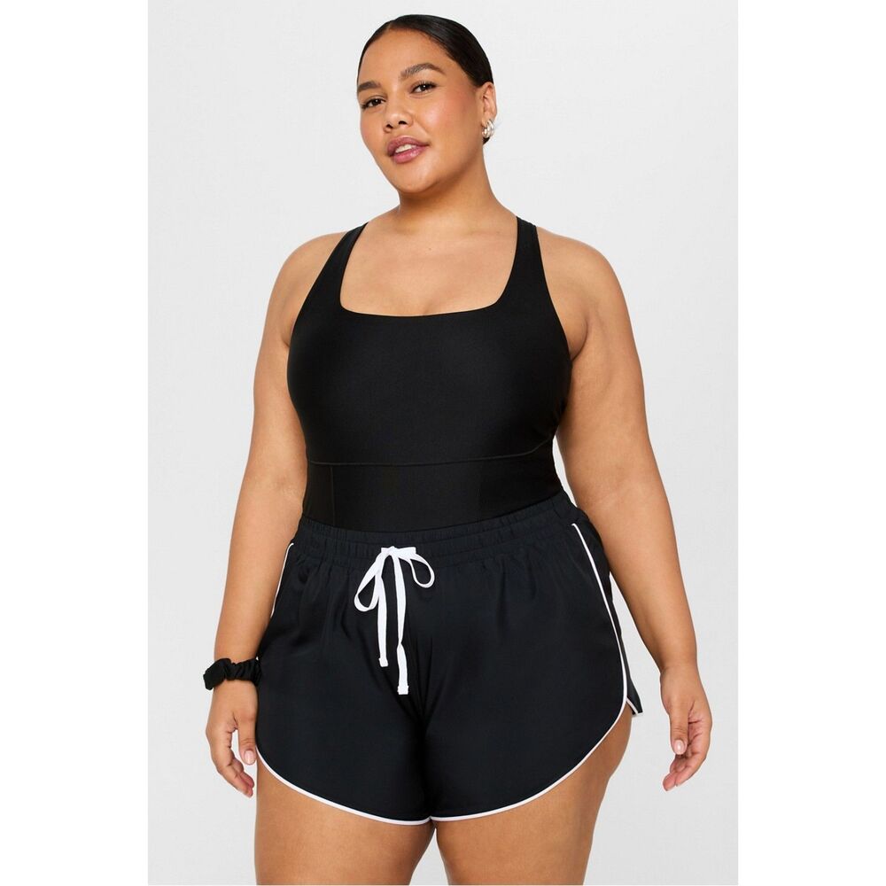 NWT Rare Fabletics Sport Short Onesie Romper Black/White – Women’s Plus Size 2X